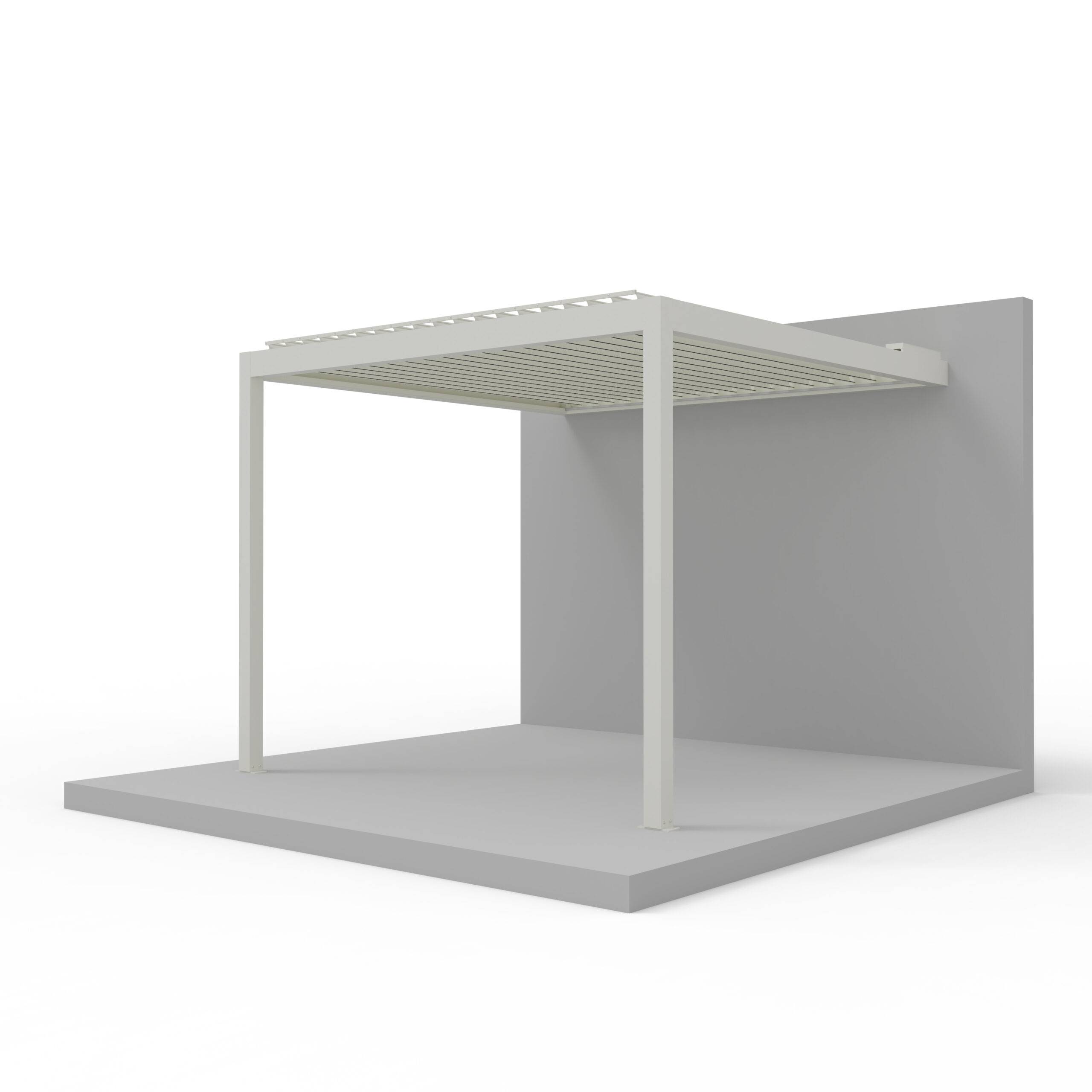 Pergola Bioclimatique Adossée Motorisée Éclairée Aluminium 3x3 Blanc SV ORIAL France - Image 2