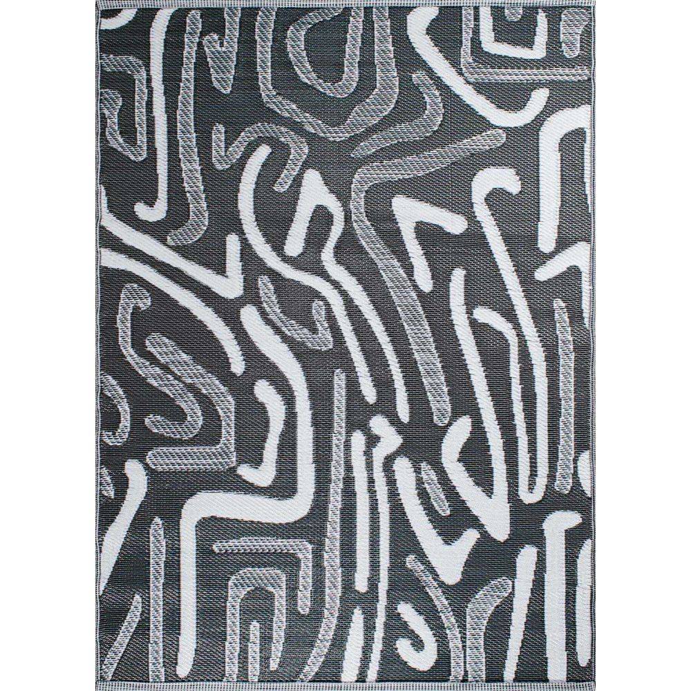 Jardindeco - Tapis extérieur en polypropylène Spargi 1741 noir 150 x 220 cm - Imagen 3
