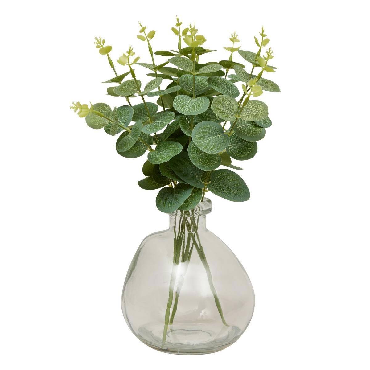 Composition Eucalyptus Artificiel & Vase "Urice" 35cm Vert - Image 1