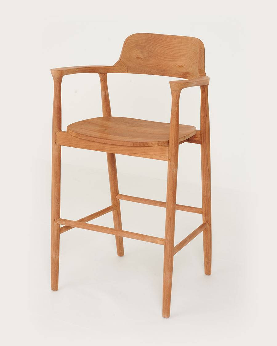 Singo - Chaise de bar en teck massif - UNIQKA - Imagen 2