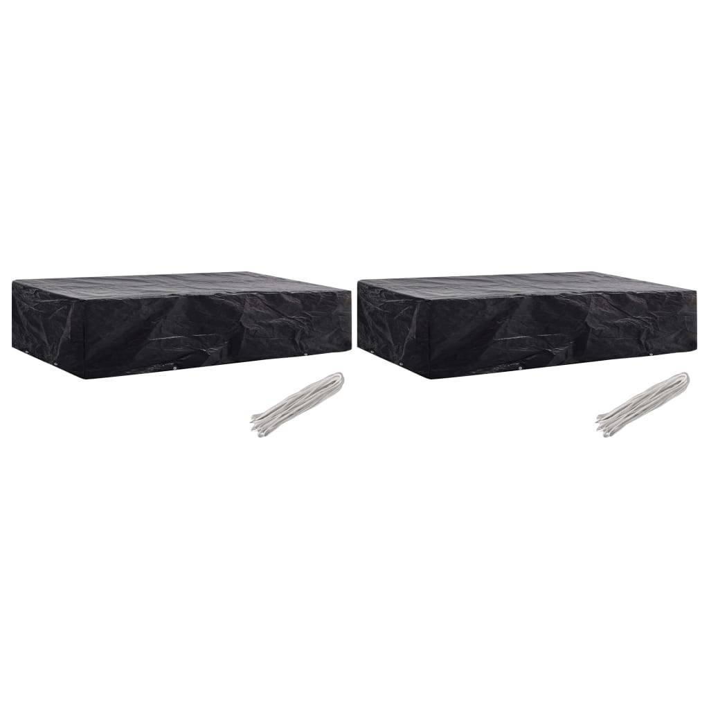 Housses de chaise de jardin 8 œillets 2 pcs 218 x 77 x 55 cm - Image 1
