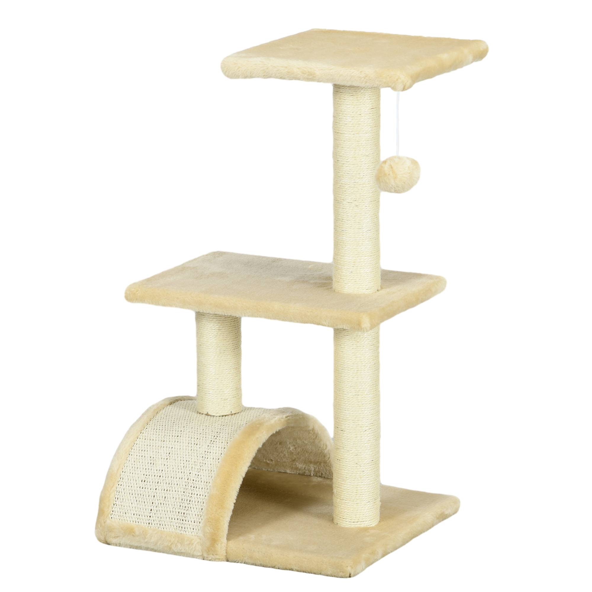 Arbre à chat sisal et peluche crème 40 x 35 x 72 cm - PANGIVO - Image 2