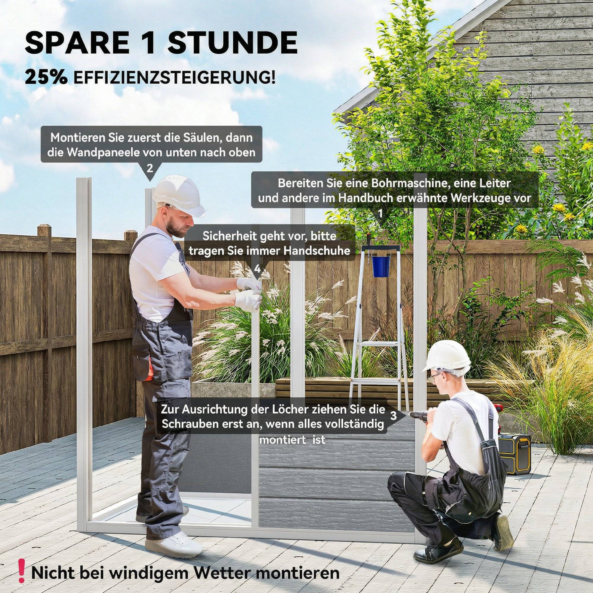 Abri 1,9m² 182x121x200cm outillage toit double pente sol porte verrouillable - Image 6