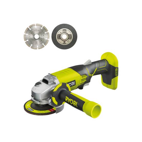 Ryobi - Pack RYOBI - Meuleuse d'angle R18AG-0 - 18V One+ - sans batterie ni chargeur - Kit 6 disques pour meuleuse RAK6AGD115 - 115 mm - Image 1