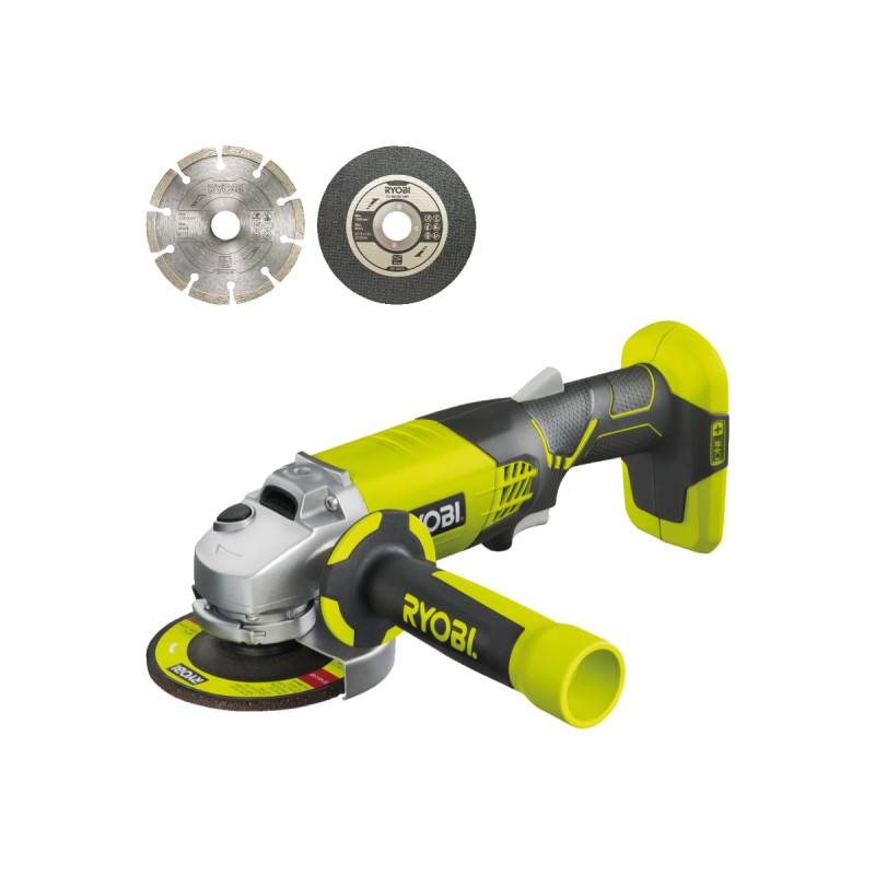Ryobi - Pack RYOBI - Meuleuse d'angle R18AG-0 - 18V One+ - sans batterie ni chargeur - Kit 6 disques pour meuleuse RAK6AGD115 - 115 mm - Image 1