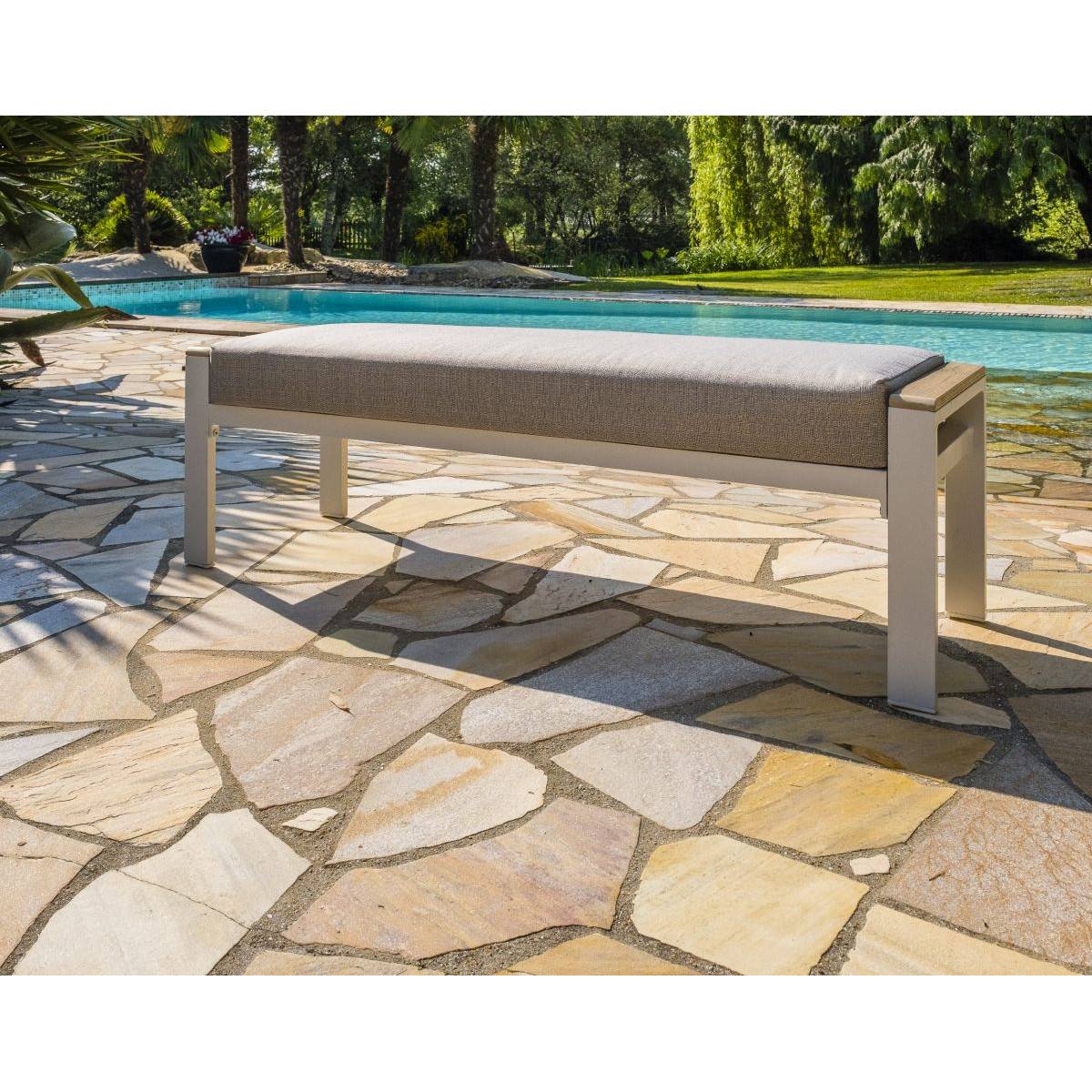 Dcb Garden - Ensemble Repas de jardin 7 Places "Cayenne" 180cm Blanc - Imagen 3