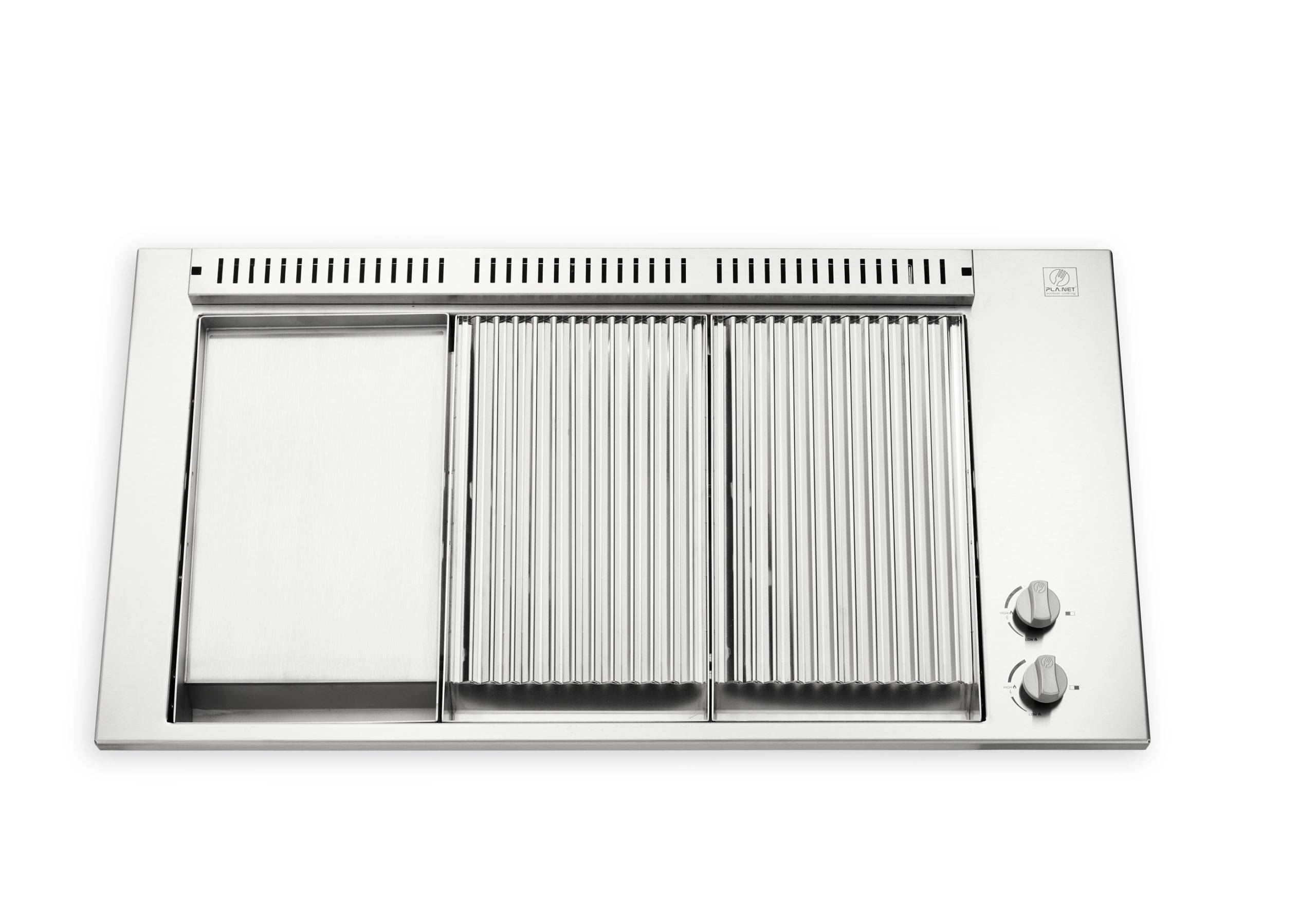 Plancha Planet - BBQ OASI 80 Grill 2/3 - Plancha 1/3 - Encastrable + couvercle - Image 2