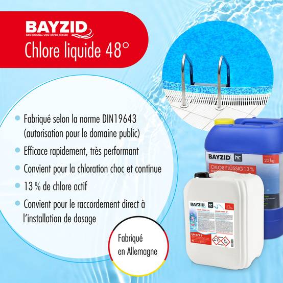 Chlore liquide 48° Bayzid® en bidon de 25 KG (20L) x 24 - Image 3