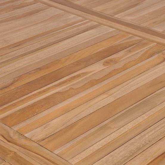 Grande Table de Jardin 200x100 cm en Bois de Teck Massif, Plateau Épais et Structure Solide pour 8 à 10 Personnes – ComfortXL Outdoor Living - Image 4
