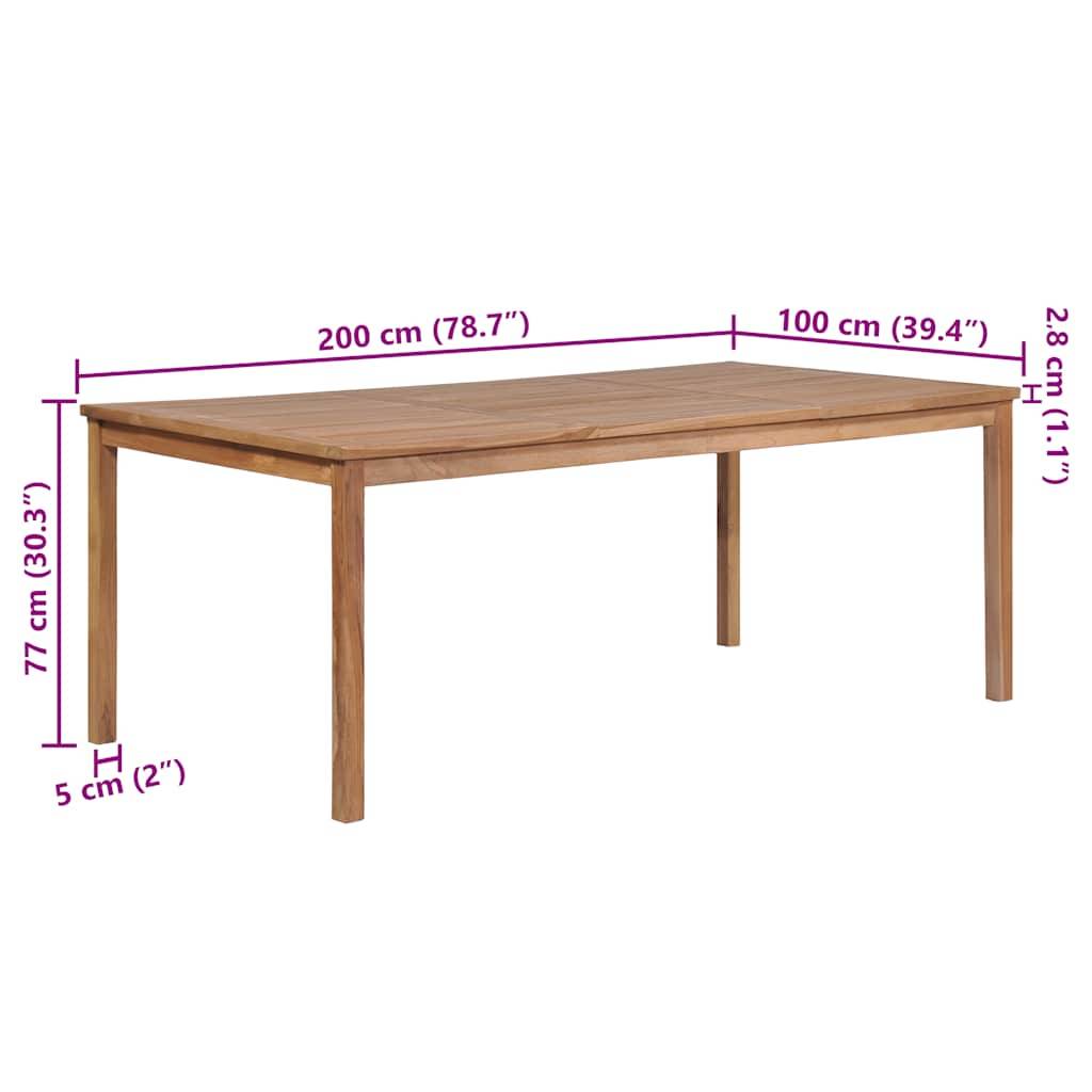 Grande Table de Jardin 200x100 cm en Bois de Teck Massif, Plateau Épais et Structure Solide pour 8 à 10 Personnes – ComfortXL Outdoor Living - Image 6