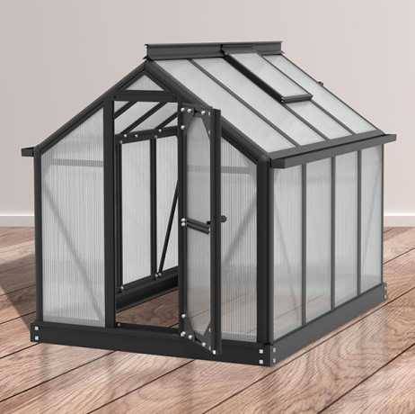 Vitavia - Mini serre compacte en polycarbonate Merlin - 0,83 m², Couleur Noir - Image 9