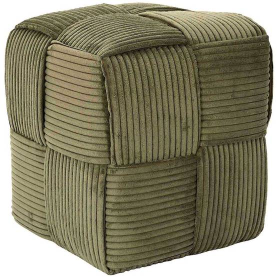 The Home Deco Factory - Pouf en tissu côtelé tressé Scott - Image 1