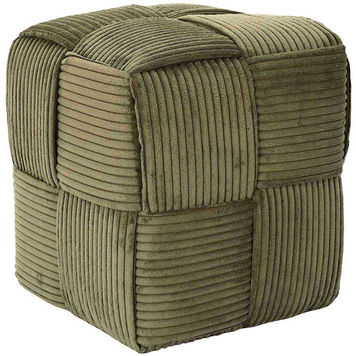 The Home Deco Factory - Pouf en tissu côtelé tressé Scott
