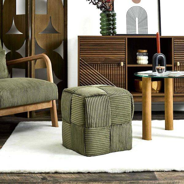 The Home Deco Factory - Pouf en tissu côtelé tressé Scott The Home Deco Factory - Image 2