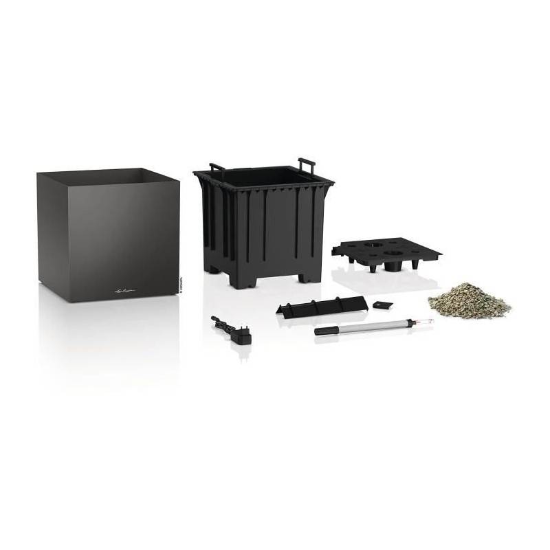 Lechuza - Pot De Fleur Lechuza Canto Premium Cube 40 - Kit Complet Led, Anthracite Métallisé - Imagen 2
