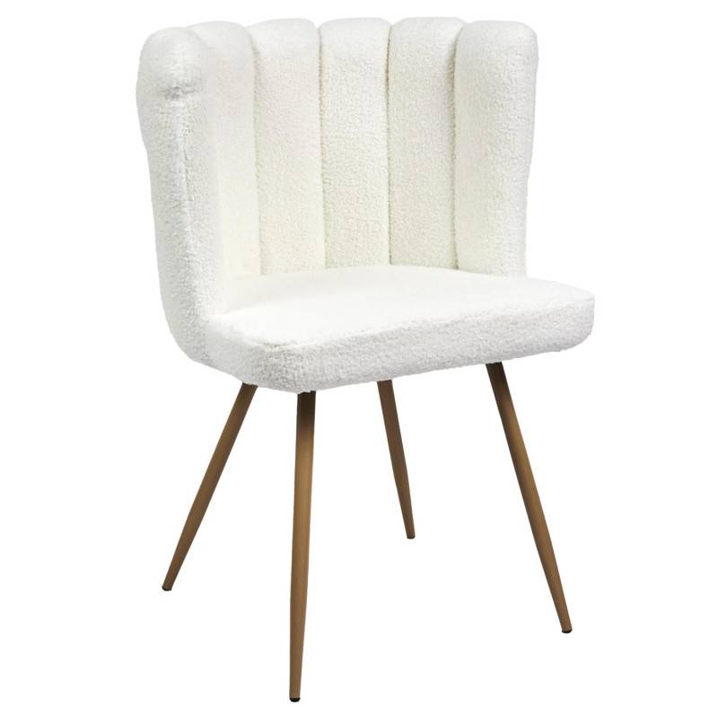 The Home Deco Factory - Chaise Ariel bouclette blanc - Image 1