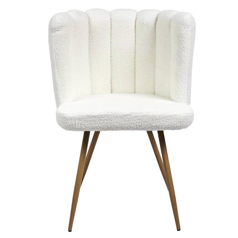 The Home Deco Factory - Chaise Ariel bouclette blanc - Image 3