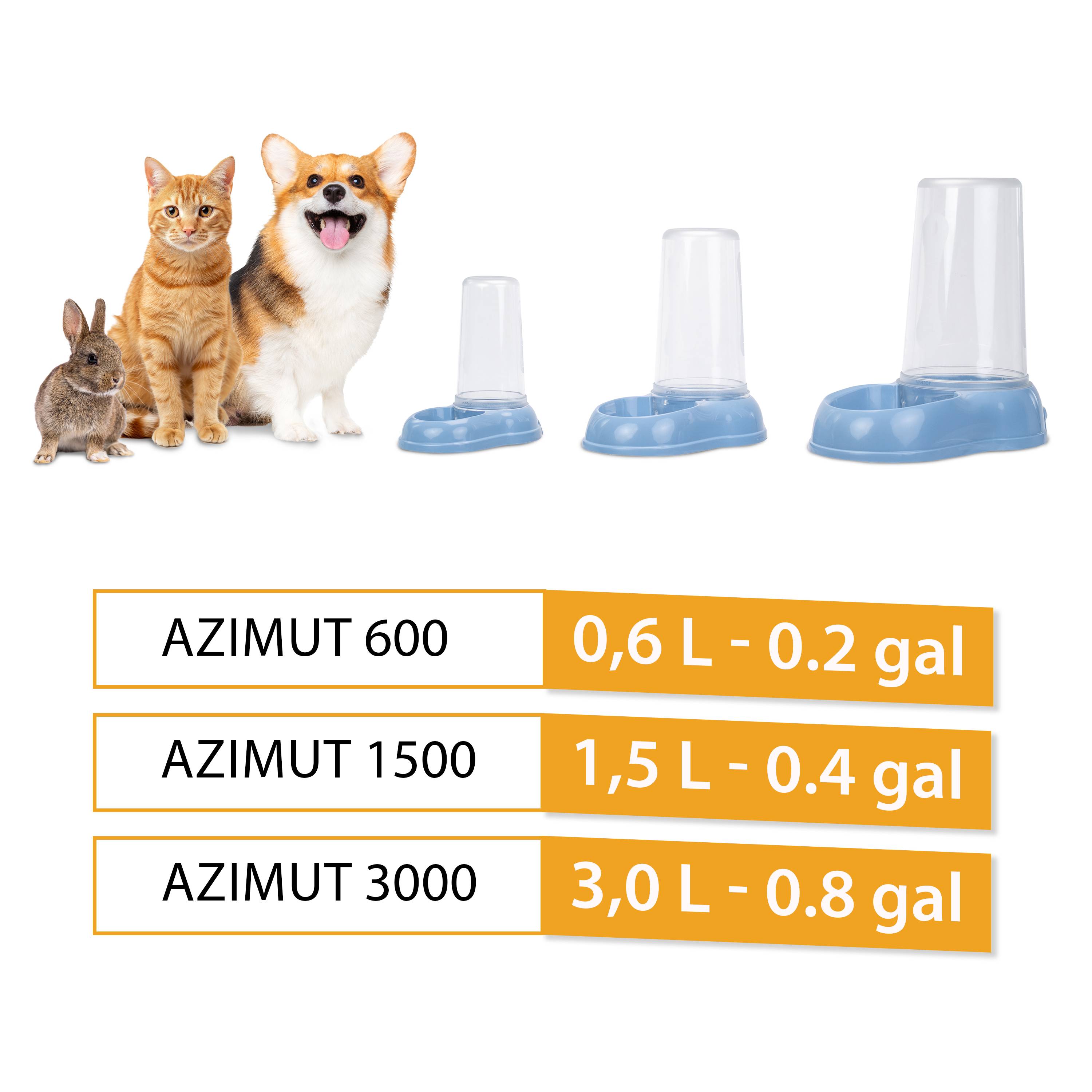 Ferplast - Ferplast Distributeur de nourriture ou d'eau pour chiens et chats AZIMUT 1500, Distributeur de nourriture sèche 1,5 litre, fond antidérapant, 16,5 x - Imagen 3