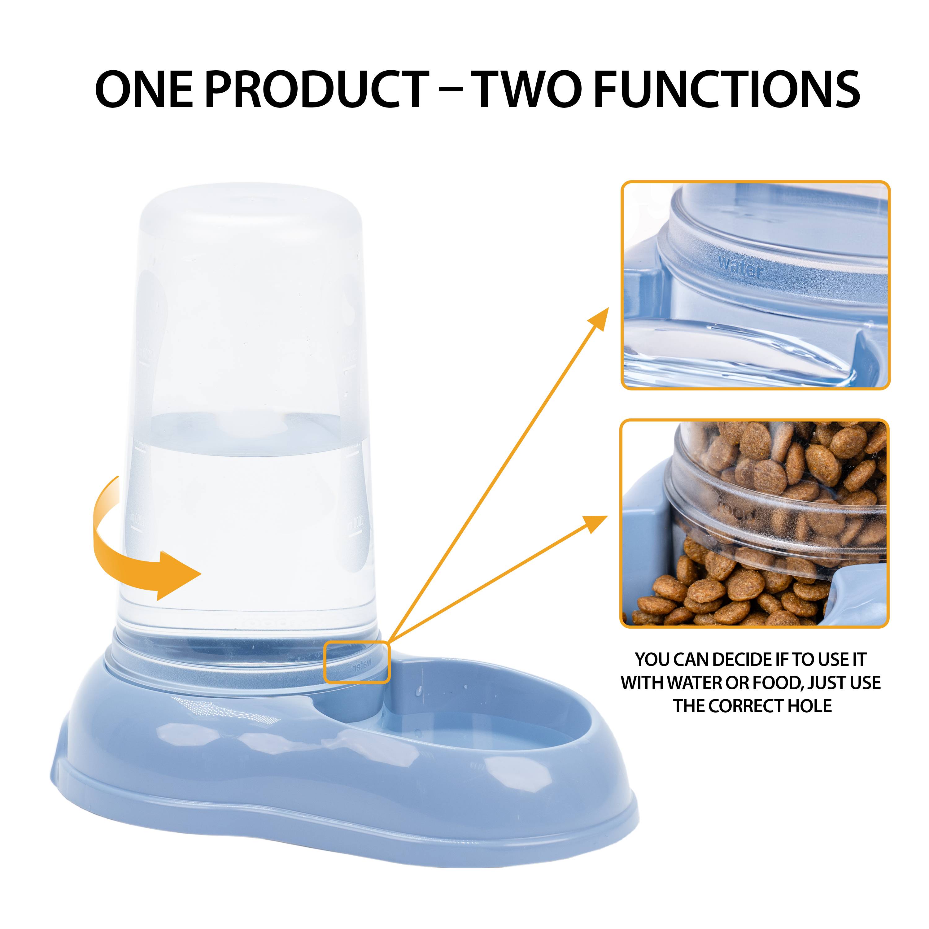 Ferplast - Ferplast Distributeur de nourriture ou d'eau pour chiens et chats AZIMUT 1500, Distributeur de nourriture sèche 1,5 litre, fond antidérapant, 16,5 x - Imagen 7