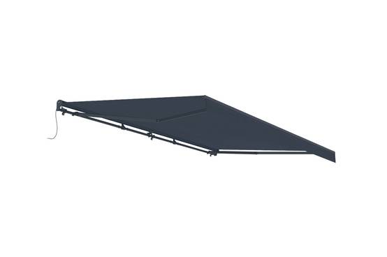 Store banne motorisé semi-coffre FAZZIO 5x3 m - Toile premium 320g/m2 Gris - Image 4