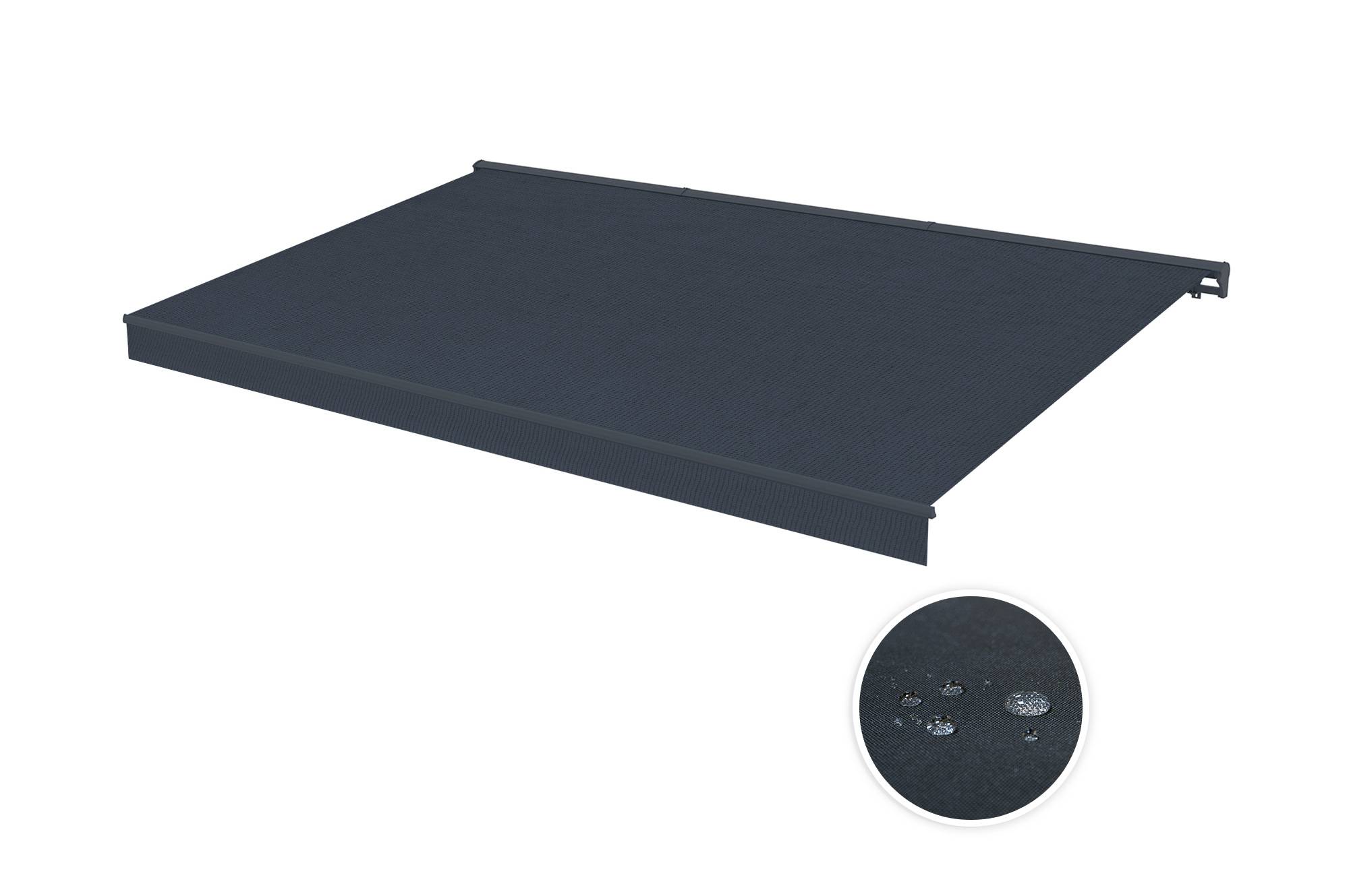 Store banne motorisé semi-coffre FAZZIO 5x3 m - Toile premium 320g/m2 Gris - Image 2