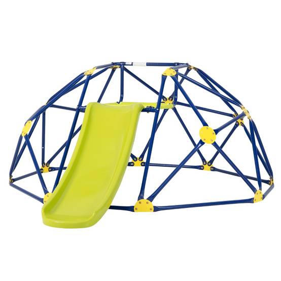 Toboggan avec Dôme d'Escalade pour Enfants 3-10 Ans Cage d'Escalade Charge max.: 180 KG Jeu Extérieure et Intérieure Jaune - Image 1