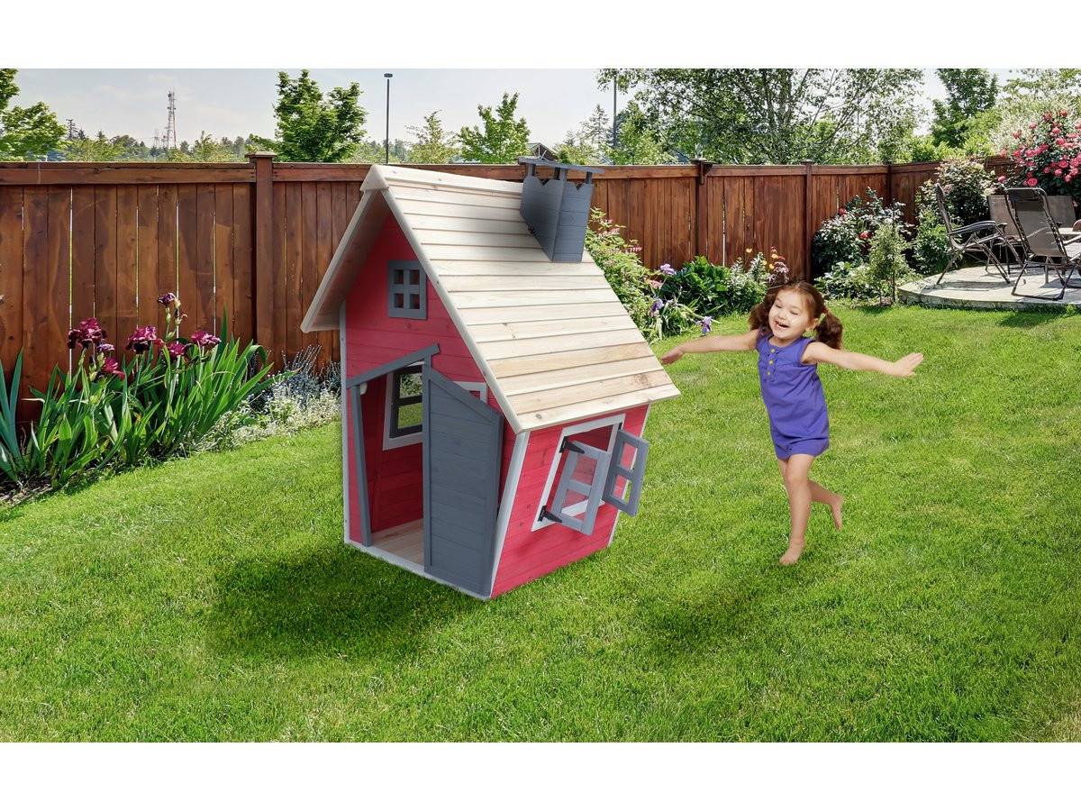 Habitat Et Jardin - Maisonnette "lilou" - 119.5 X 156 X 102 Cm - Rouge/gris -habitat Et Jardin - Imagen 2