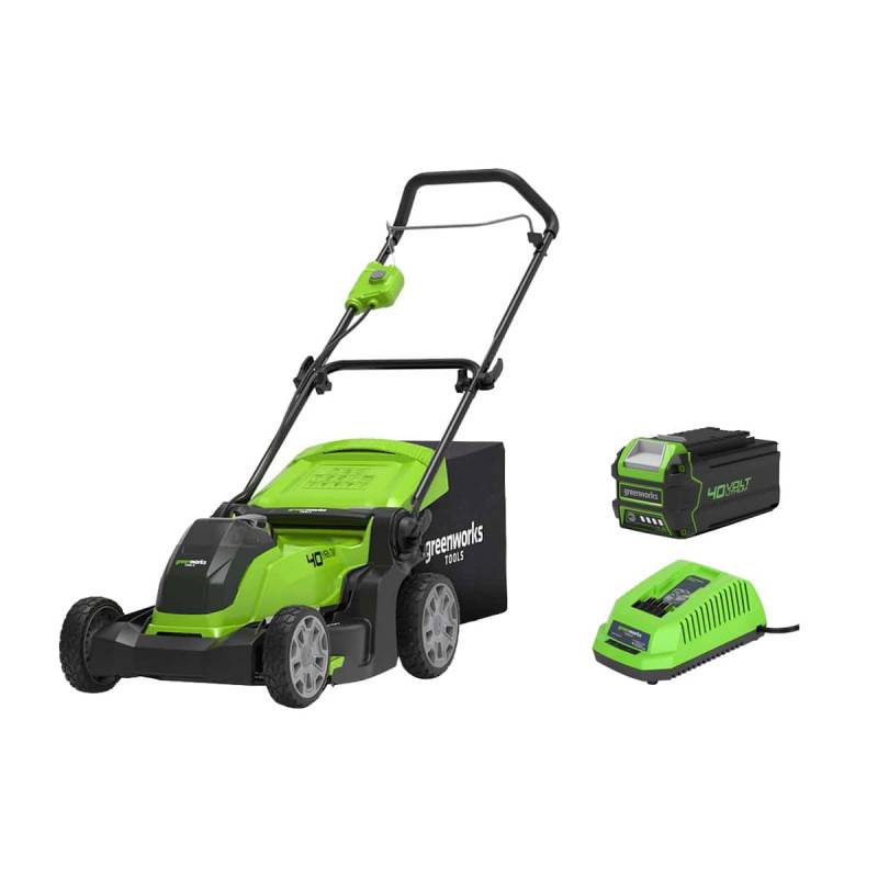 Greenworks - Tondeuse à gazon poussée 41cm 40V GREENWORKS - Batterie 4.0 Ah - Chargeur - G40LM41K4 - Image 1