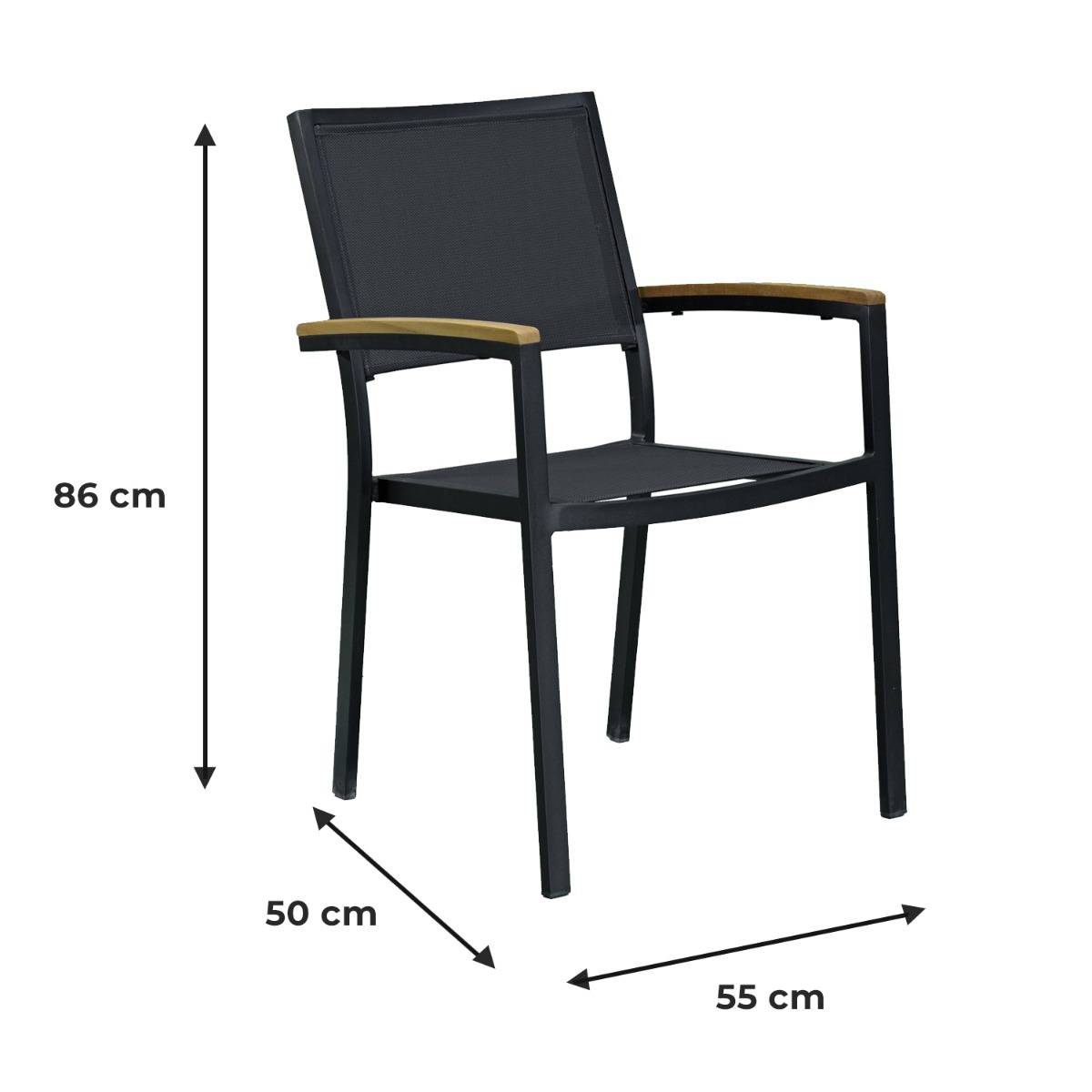 Fauteuil aluminium et textilène noir Casablanca - Gecko Jardin - Imagen 7
