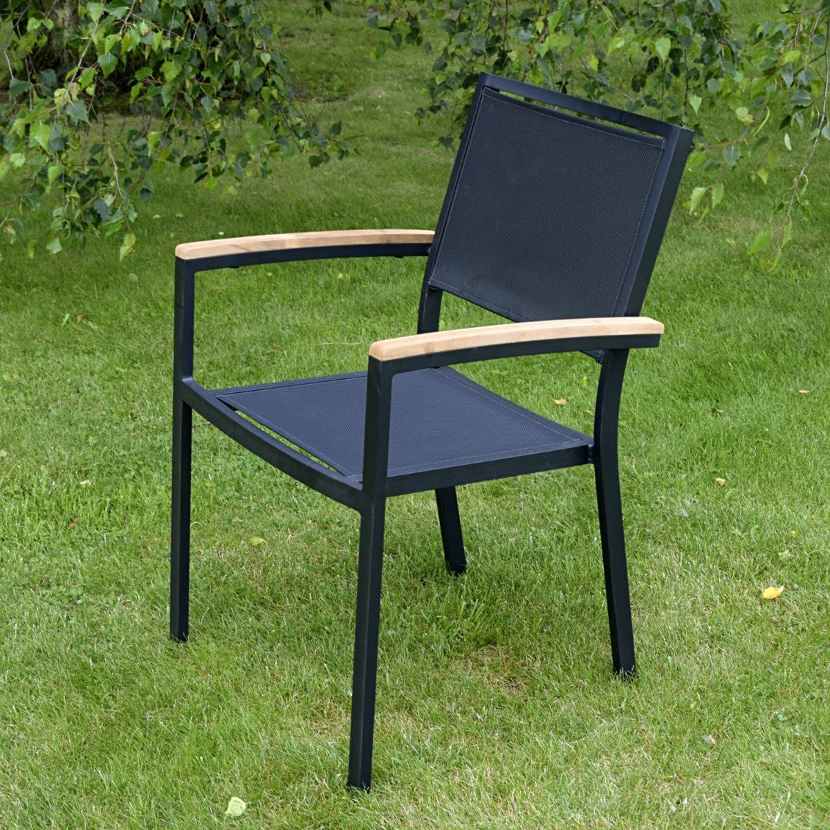 Fauteuil aluminium et textilène noir Casablanca - Gecko Jardin - Imagen 1