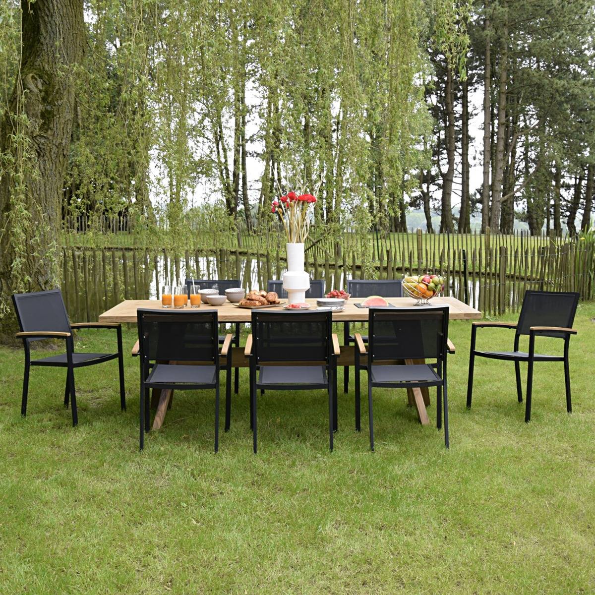 Fauteuil aluminium et textilène noir Casablanca - Gecko Jardin - Imagen 8
