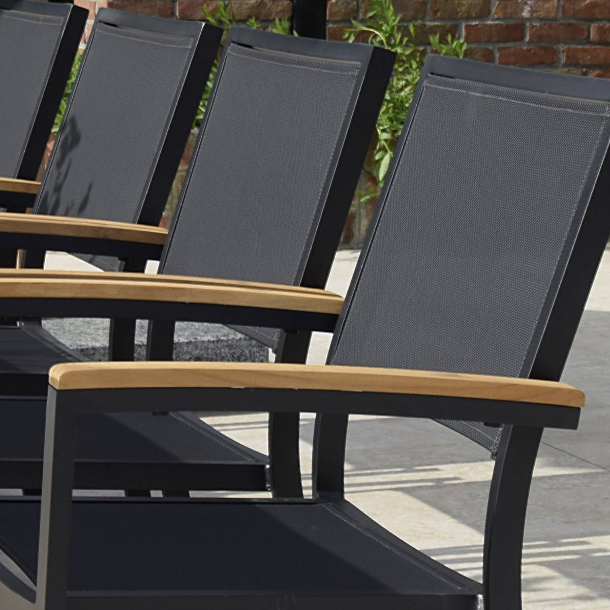 Fauteuil aluminium et textilène noir Casablanca - Gecko Jardin - Imagen 5