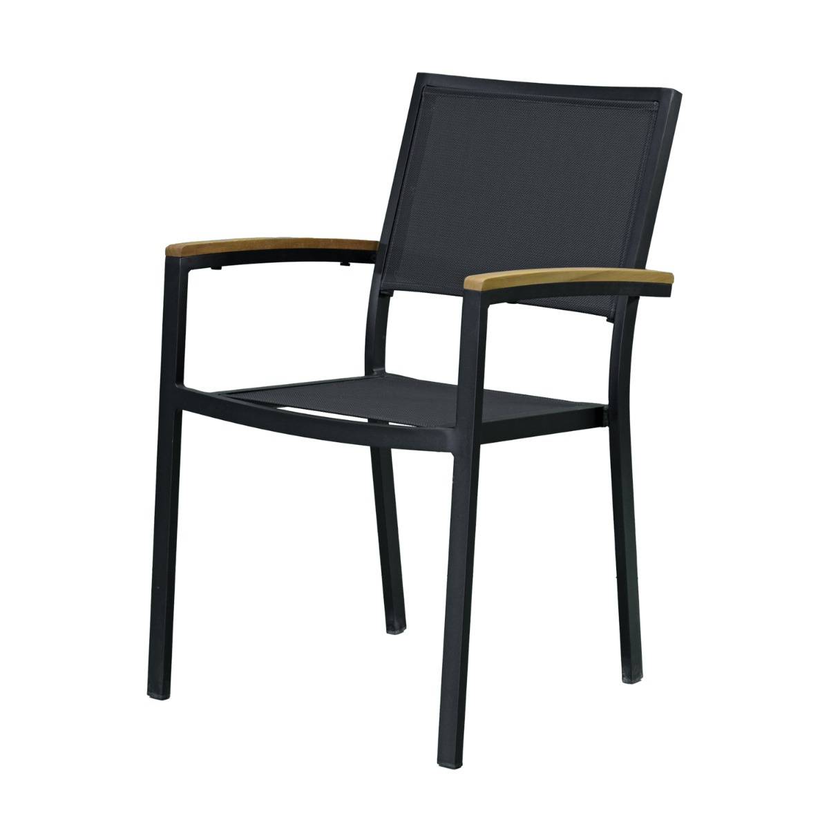 Fauteuil aluminium et textilène noir Casablanca - Gecko Jardin - Imagen 2