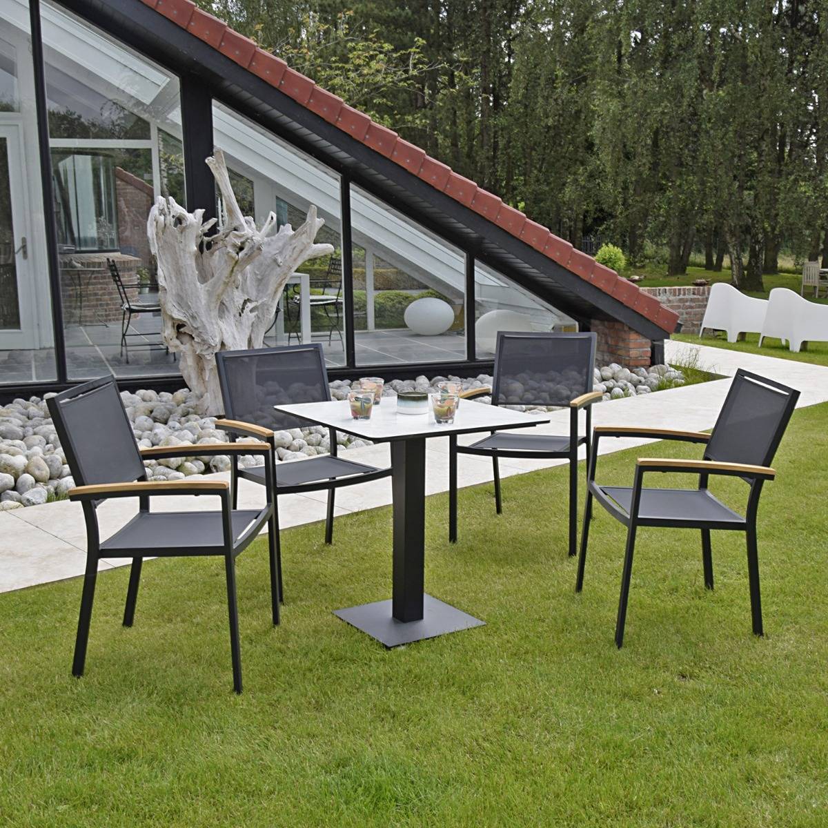 Fauteuil aluminium et textilène noir Casablanca - Gecko Jardin - Imagen 6