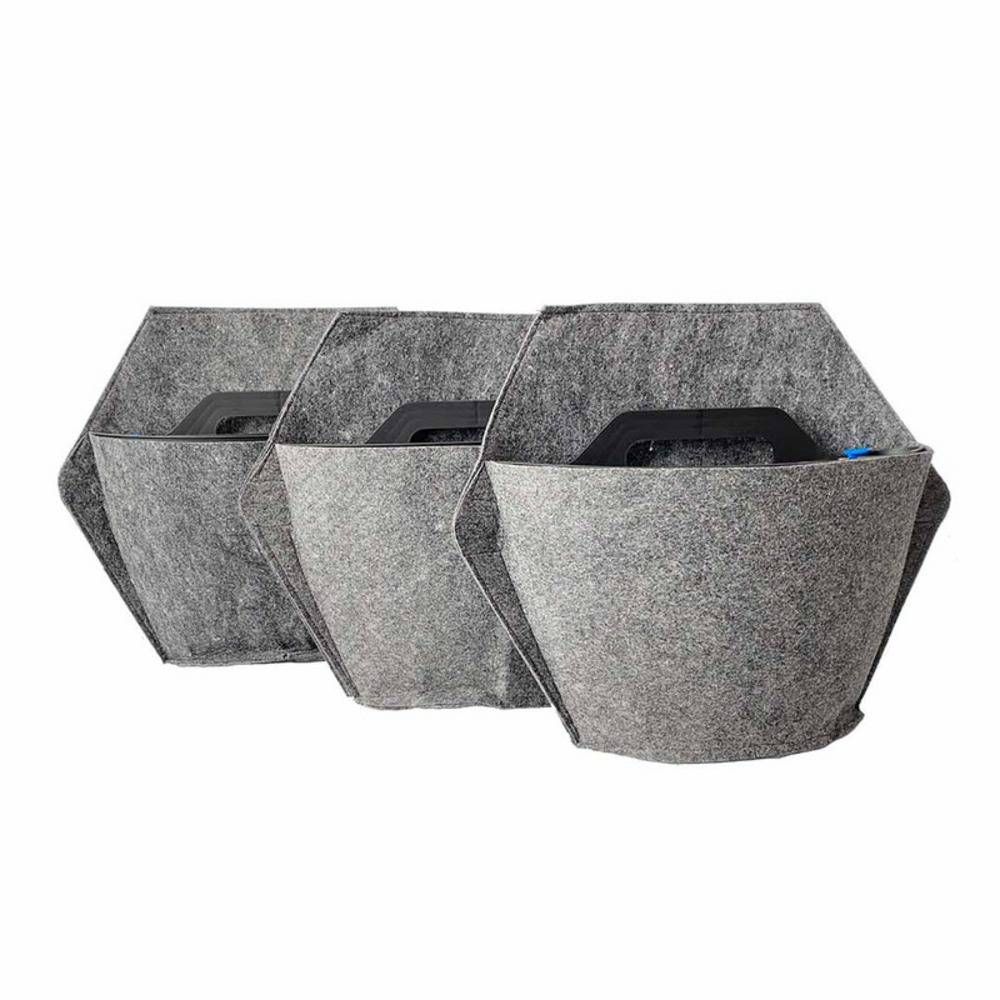 Pack de 3 pots muraux CitySens noirs avec couverture textile et arrosage automatique - Image 1