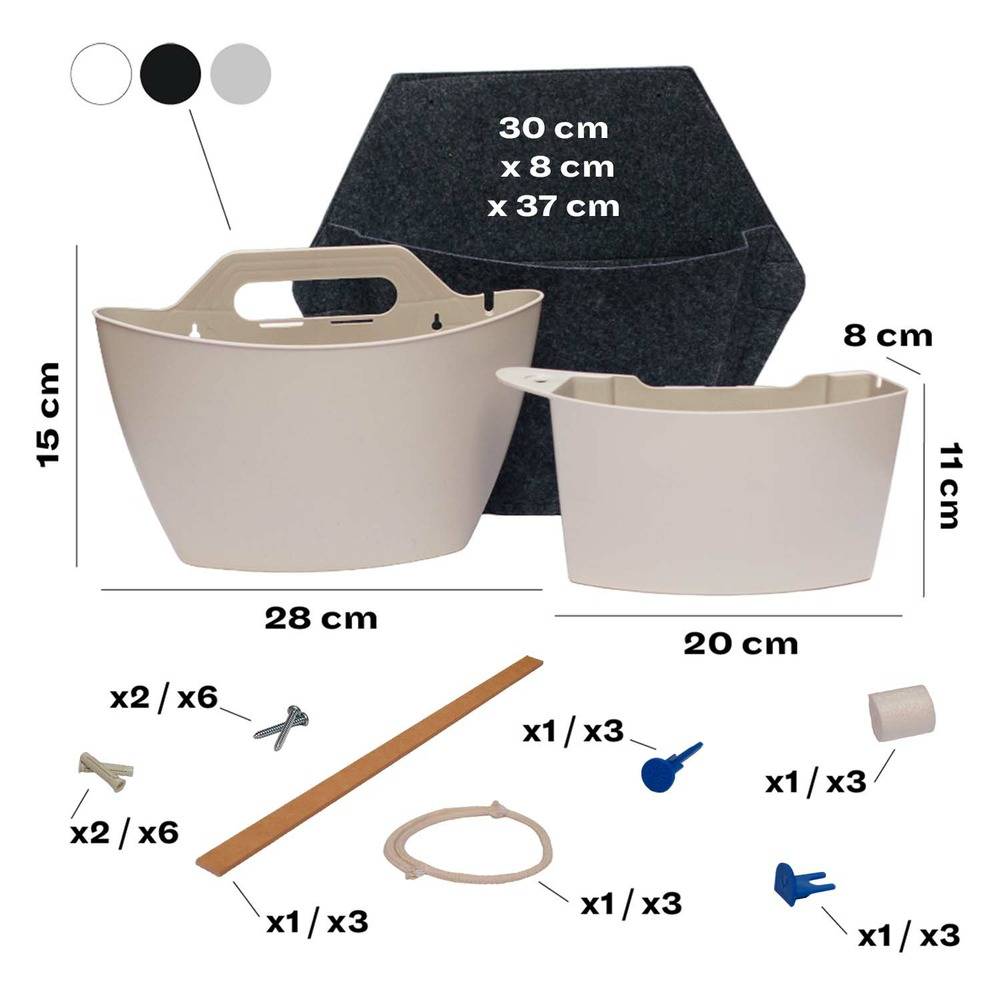 Pack de 3 pots muraux CitySens noirs avec couverture textile et arrosage automatique - Image 6
