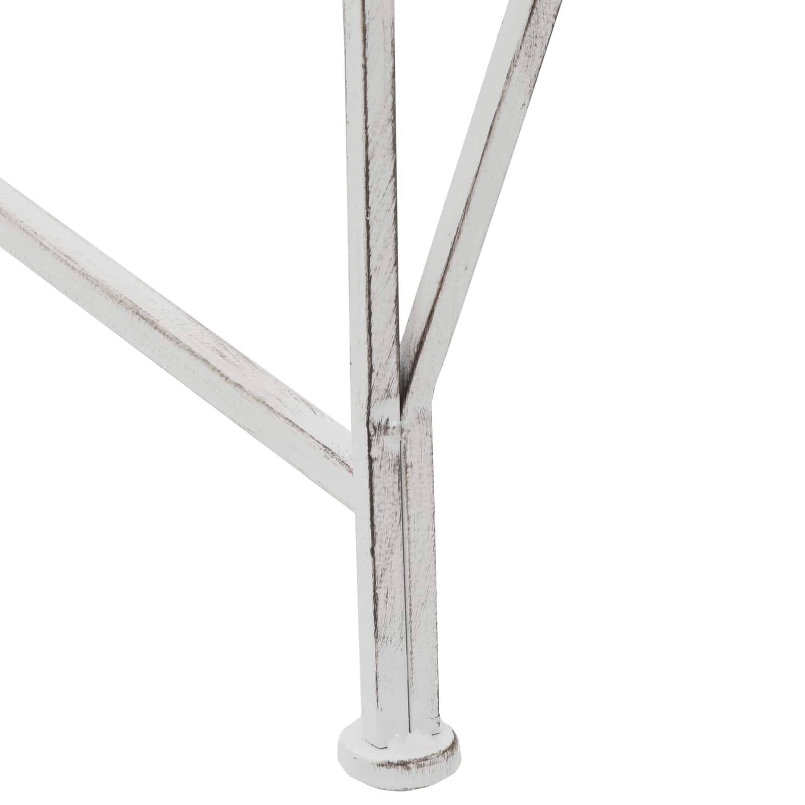 PANGIVO - Banc d'arbre acier blanc antique 160 x 80 x 44 cm - PANGIVO - Image 3