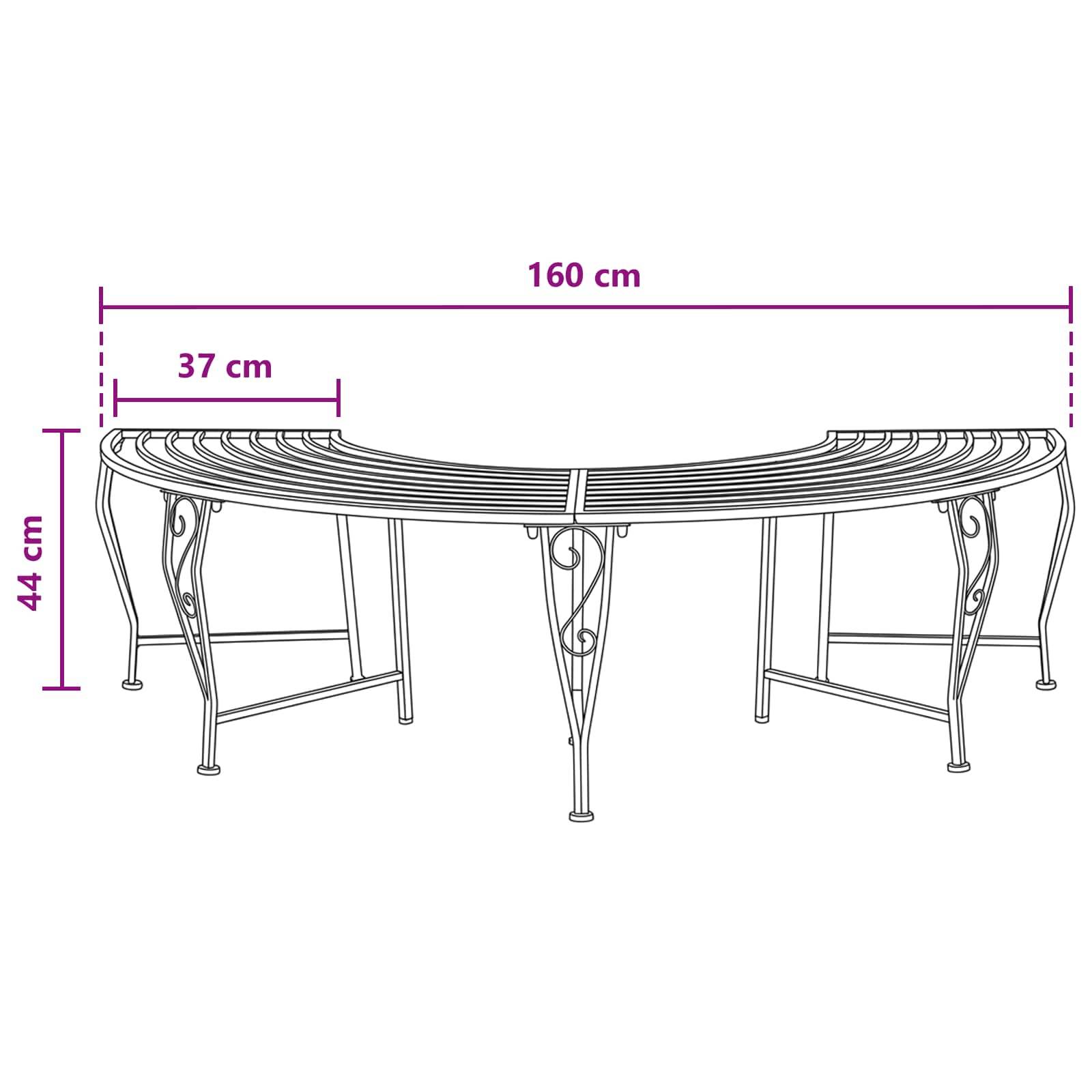PANGIVO - Banc d'arbre acier blanc antique 160 x 80 x 44 cm - PANGIVO - Image 5