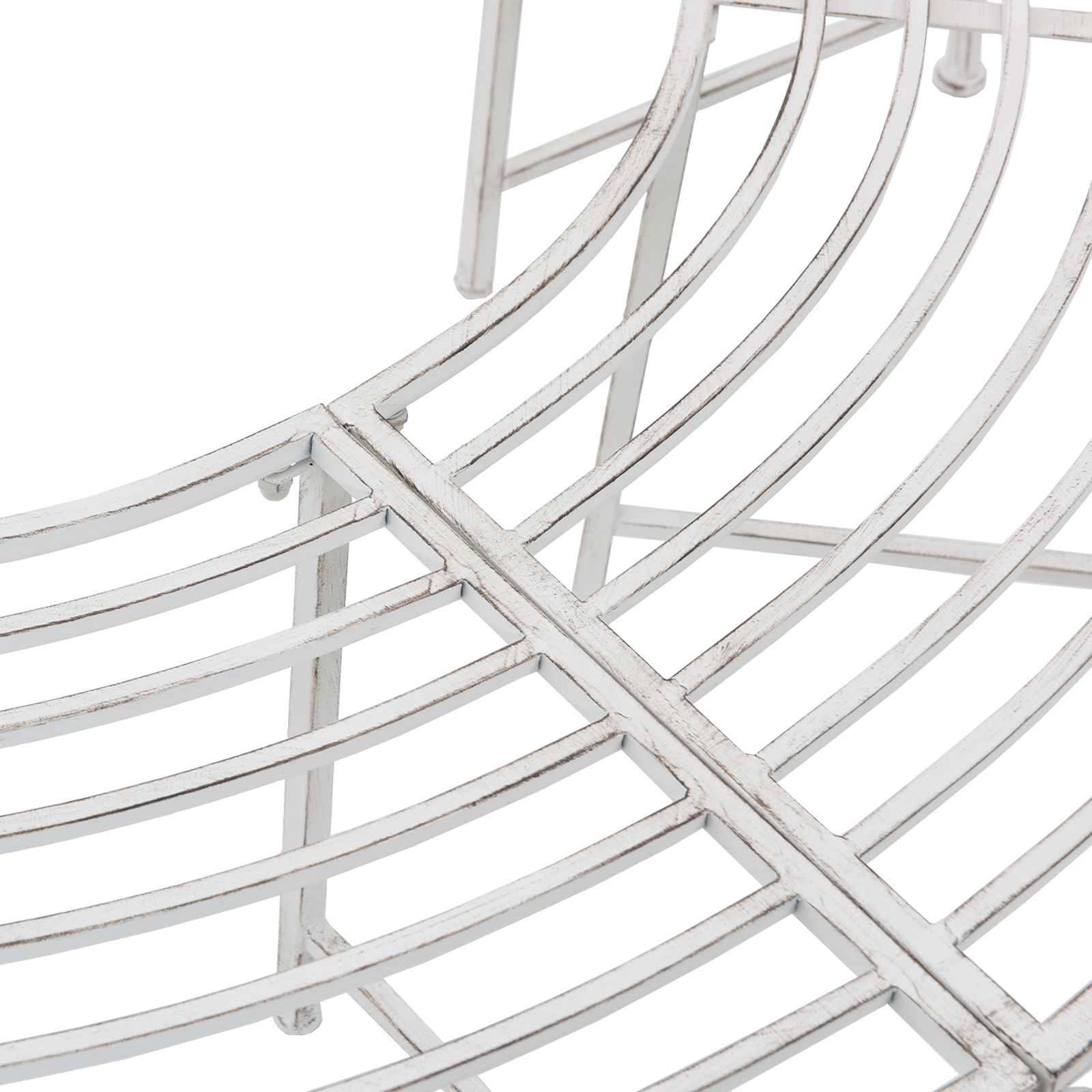 PANGIVO - Banc d'arbre acier blanc antique 160 x 80 x 44 cm - PANGIVO - Image 4