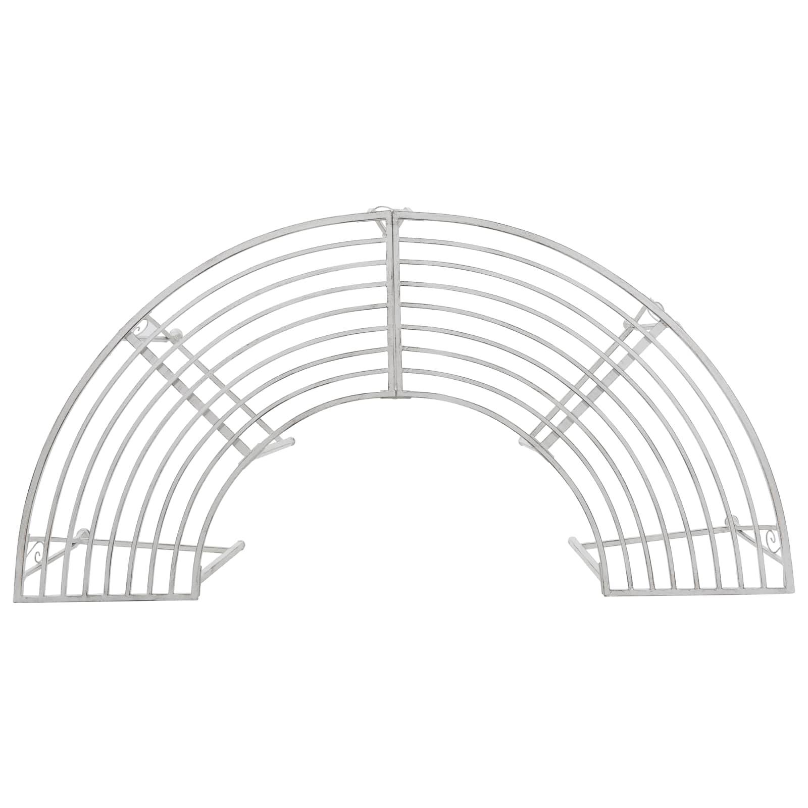 PANGIVO - Banc d'arbre acier blanc antique 160 x 80 x 44 cm - PANGIVO - Image 2