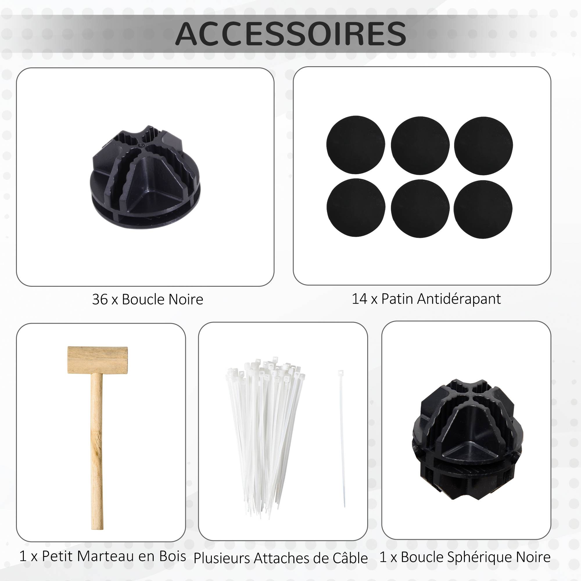 Enclos modulable DIY métal résine lapins cochons d'Inde noir 27 panneaux 140x70x70cm - ComfortXL Outdoor Living - Image 8