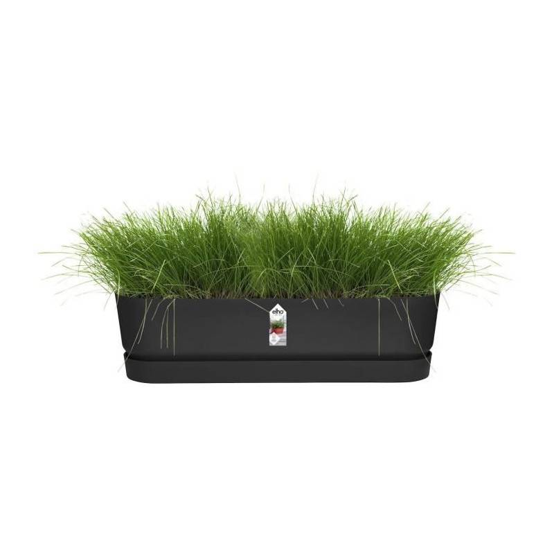 Elho - Planteur Ovale Greenville - Plastique - ø70 - Noir - Imagen 3