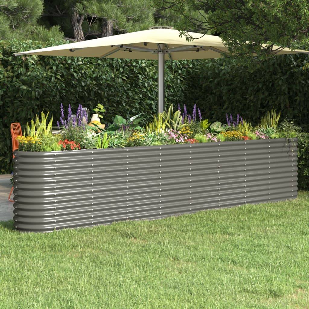 Vidaxl - Lit surélevé de jardin Acier galvanisé 332x40x68 cm gris vidaXL 318909 - Image 1