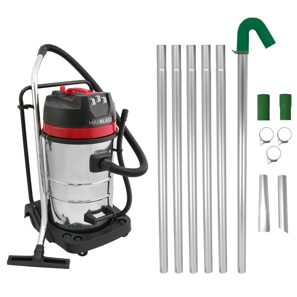 Maxblast - Perche d'Aspiration pour Gouttière 7.2m & Aspirateur Industriel 80L - Imagen 1