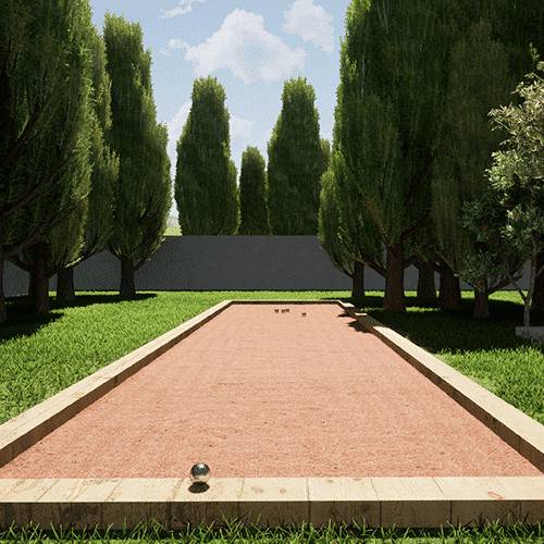 Kit terrain de pétanque rose 30m² - Image 1