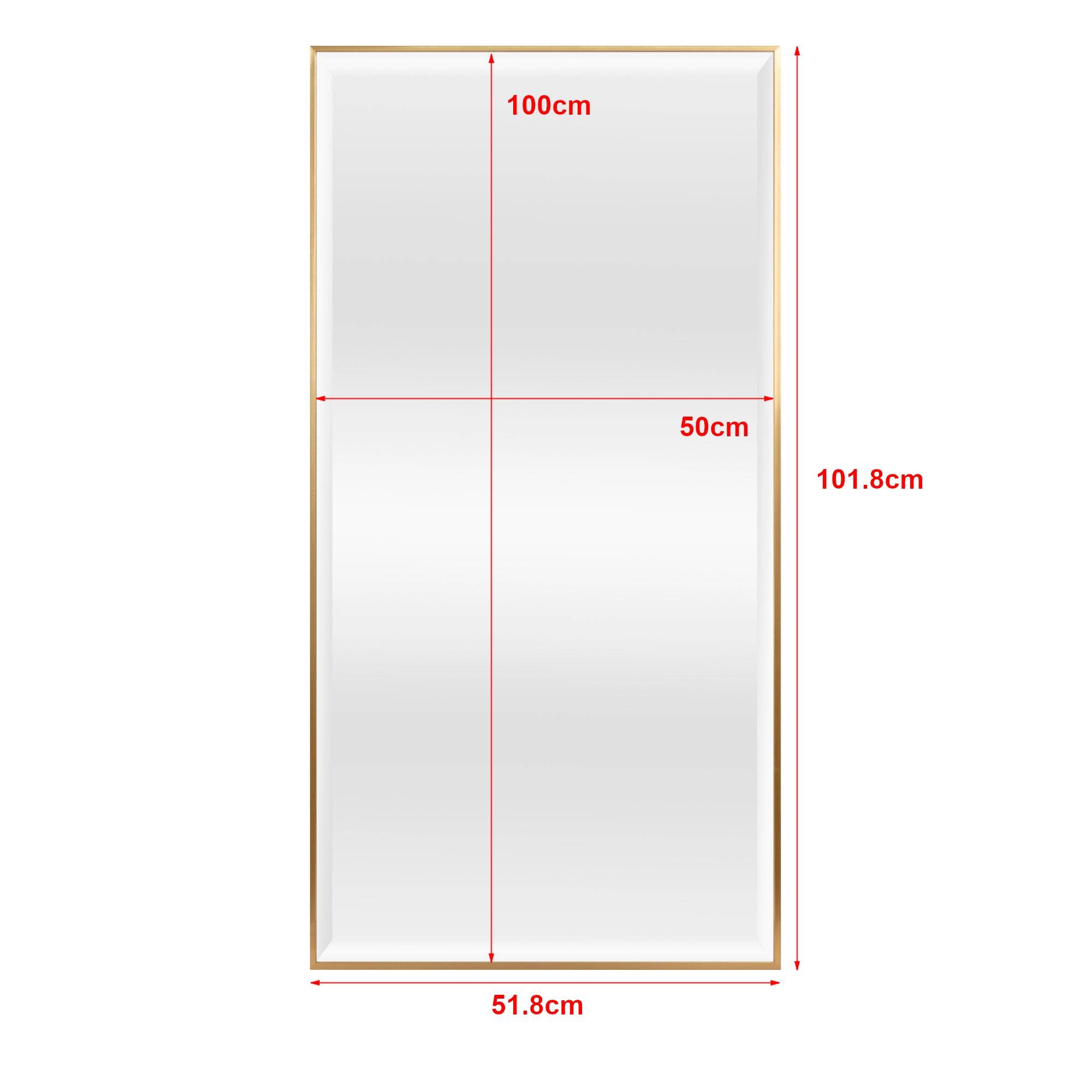 Helloshop26 - Miroir mural rectangulaire 102 x 52 cm doré - Imagen 3