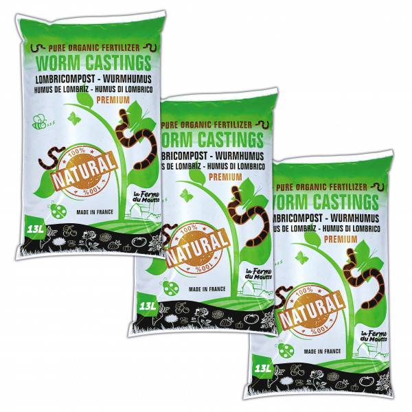 Ferme Du Moutta - Lombricompost 3 sacs de 13 litres | Amendement 100 % naturel - Imagen 1