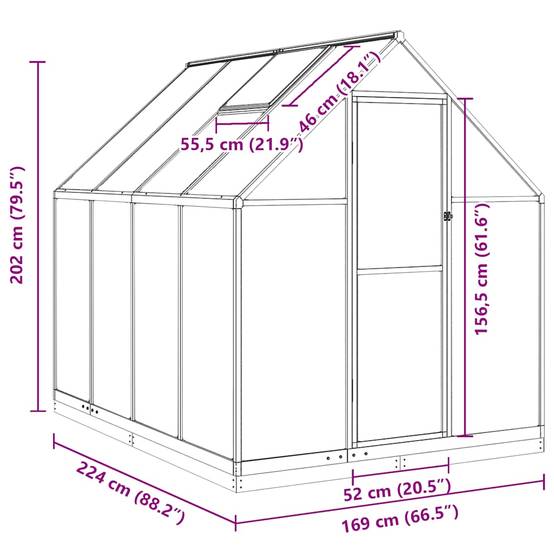 PANGIVO - Serre aluminium vert 224 x 169 x 202 cm - PANGIVO - Image 10