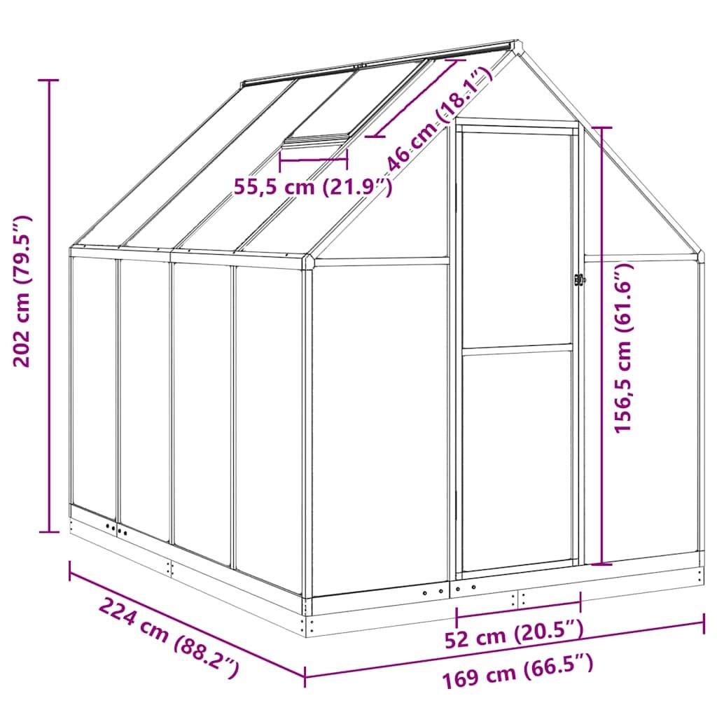 PANGIVO - Serre aluminium vert 224 x 169 x 202 cm - PANGIVO - Image 10