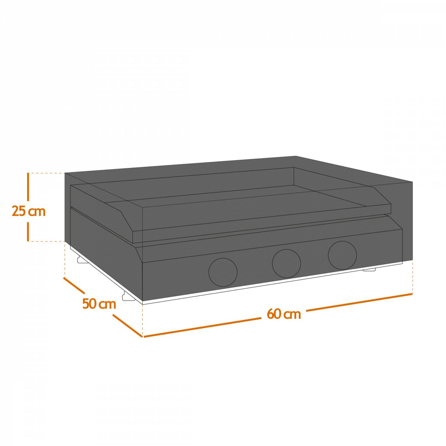 Linxor - Housse, bâche de protection pour plancha, imperméable, anti UV - 60 x 50 x 25 cm - Noir - Linxor - Imagen 2